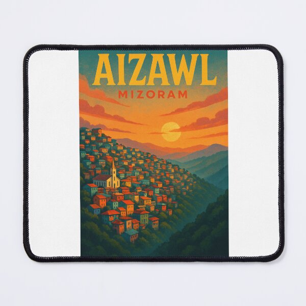 Item preview, Aizawl Sunset Over Hillside Cityscape, Mizoram, India designed and sold by Aryabek.