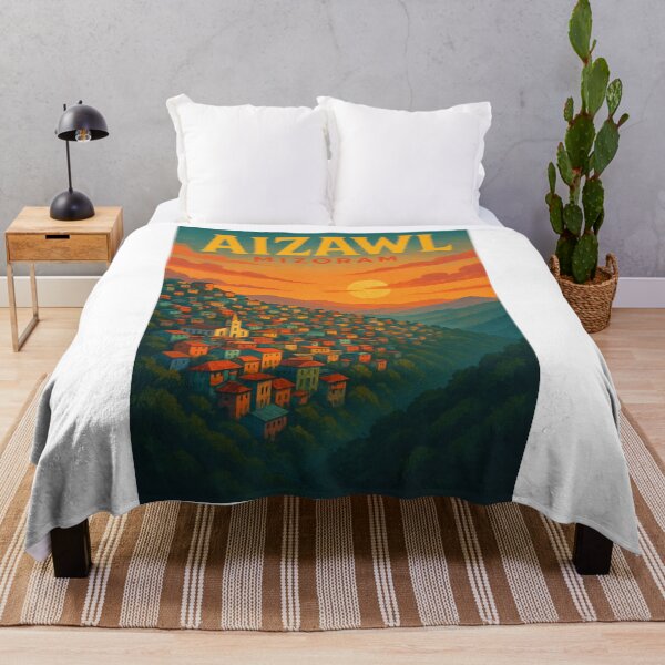 Item preview, Aizawl Sunset Over Hillside Cityscape, Mizoram, India designed and sold by Aryabek.