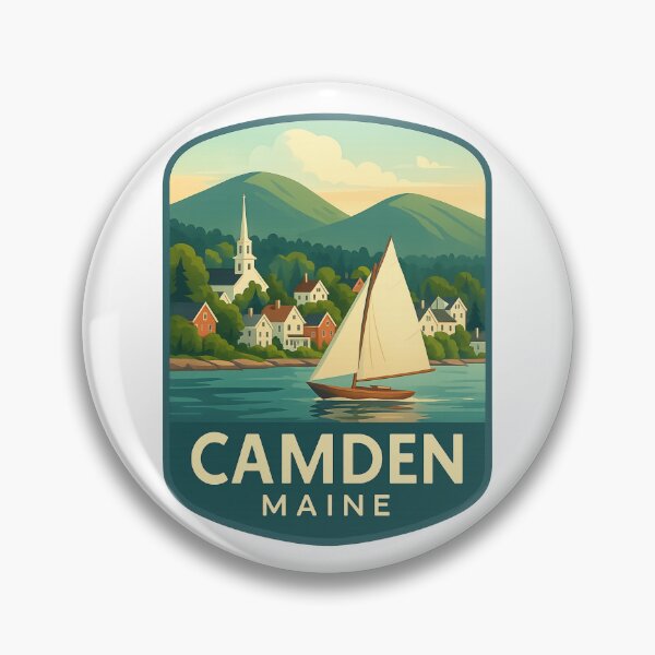 Item preview, Camden Maine Harbor and White Church with Sailboat designed and sold by Aryabek.