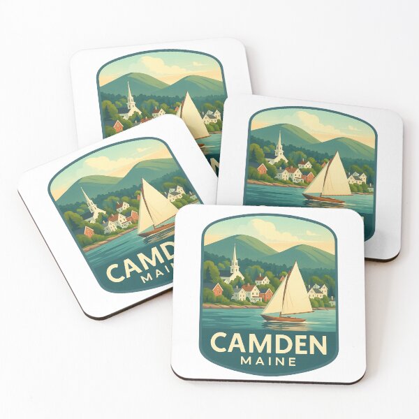 Item preview, Camden Maine Harbor and White Church with Sailboat designed and sold by Aryabek.