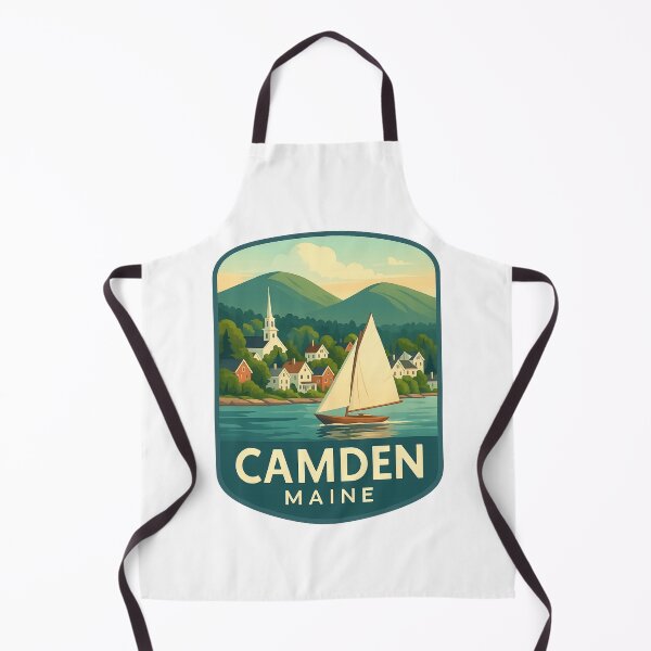 Item preview, Camden Maine Harbor and White Church with Sailboat designed and sold by Aryabek.