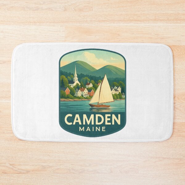 Item preview, Camden Maine Harbor and White Church with Sailboat designed and sold by Aryabek.