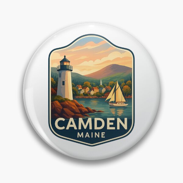 Item preview, Camden Maine Lighthouse and Sailboat with Mountain View designed and sold by Aryabek.