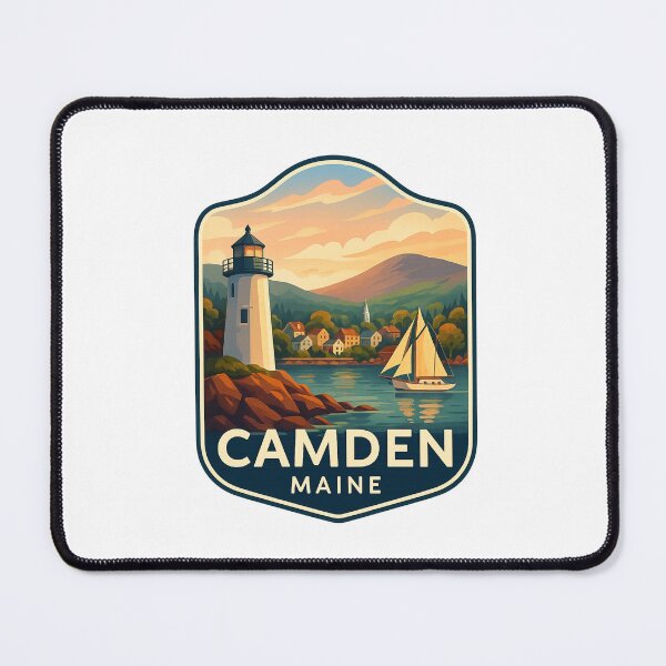 Item preview, Camden Maine Lighthouse and Sailboat with Mountain View designed and sold by Aryabek.