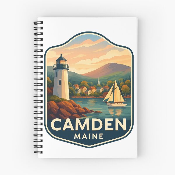Item preview, Camden Maine Lighthouse and Sailboat with Mountain View designed and sold by Aryabek.