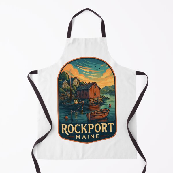 Item preview, Rockport Maine Harbor with Boats and Coastal Cottages designed and sold by Aryabek.