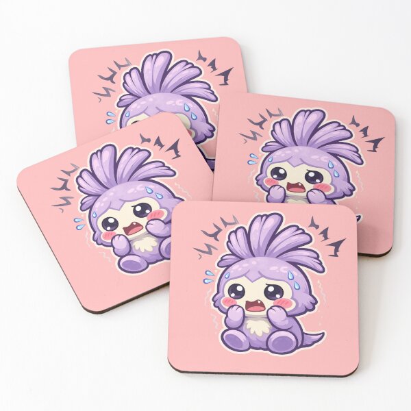 Item preview, Scared Wobblet Sticker – Cute Anxious Purple Mascot designed and sold by TroyTheTerrific.