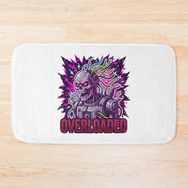 Item preview, Overloaded Robot Skull Cyberpunk Art for Tech and Gamer designed and sold by chattsuede.