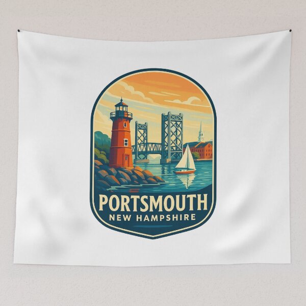 Item preview, Portsmouth New Hampshire Lighthouse and Drawbridge at Sunset designed and sold by Aryabek.