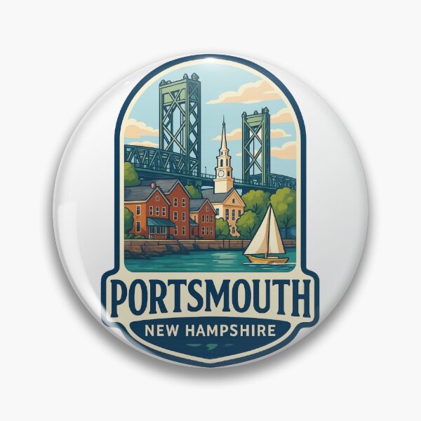 Item preview, Portsmouth New Hampshire Waterfront and Memorial Bridge designed and sold by Aryabek.