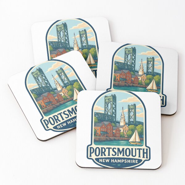 Item preview, Portsmouth New Hampshire Waterfront and Memorial Bridge designed and sold by Aryabek.