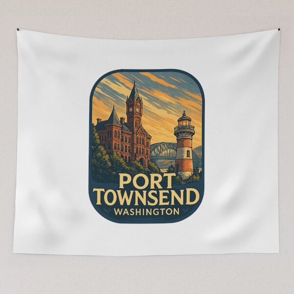Item preview, Port Townsend Washington Lighthouse and Historic Clock Tower designed and sold by Aryabek.