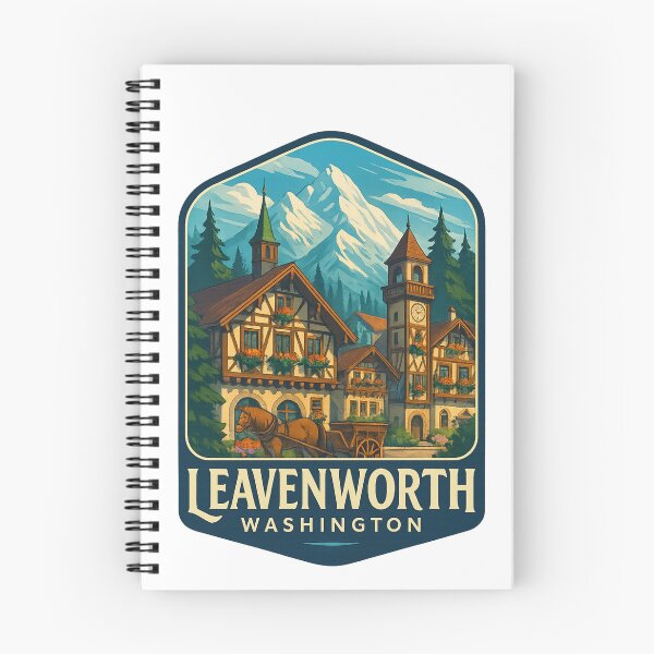 Item preview, Leavenworth Washington Bavarian Village and Cascade Mountains designed and sold by Aryabek.