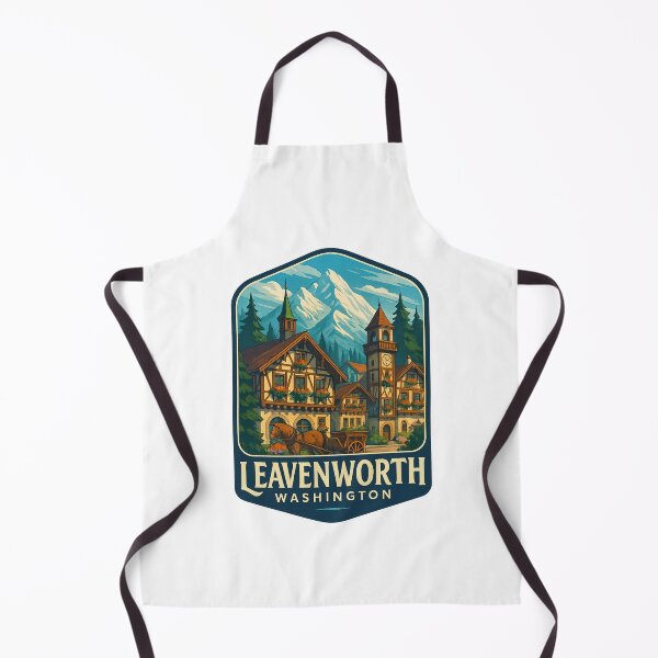 Item preview, Leavenworth Washington Bavarian Village and Cascade Mountains designed and sold by Aryabek.