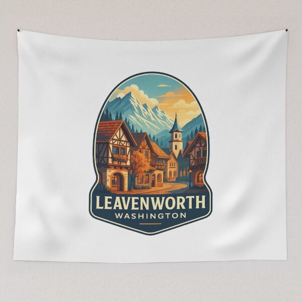 Item preview, Leavenworth Washington Bavarian Village in the Cascade Mountains designed and sold by Aryabek.