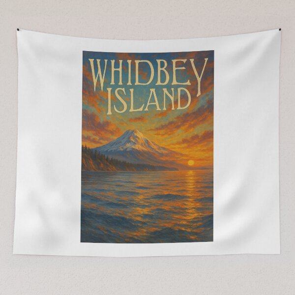 Item preview, Whidbey Island Washington Sunset and Coastal Cliffs designed and sold by Aryabek.