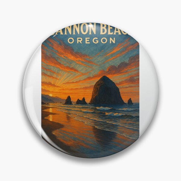 Item preview, Cannon Beach Oregon Haystack Rock and Sunset Sky designed and sold by Aryabek.