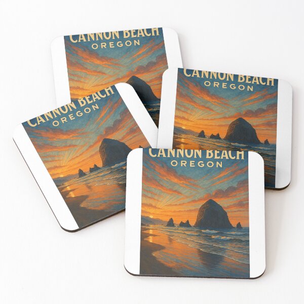 Item preview, Cannon Beach Oregon Haystack Rock and Sunset Sky designed and sold by Aryabek.