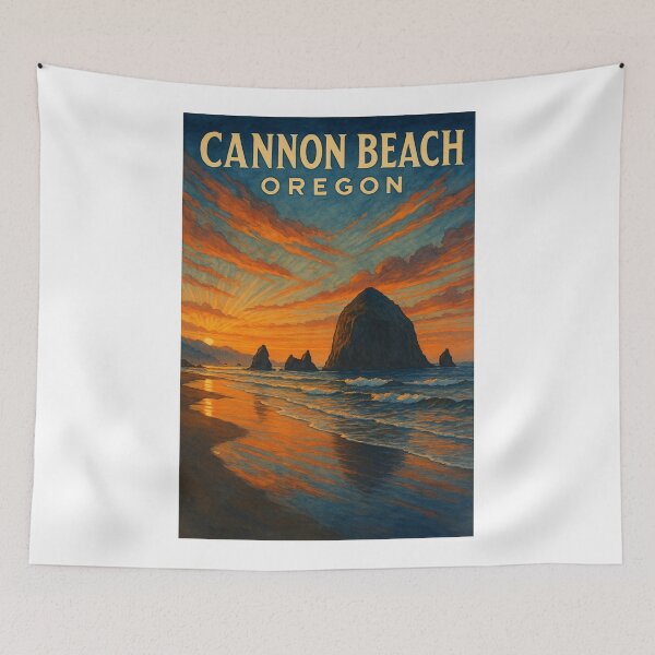 Item preview, Cannon Beach Oregon Haystack Rock and Sunset Sky designed and sold by Aryabek.
