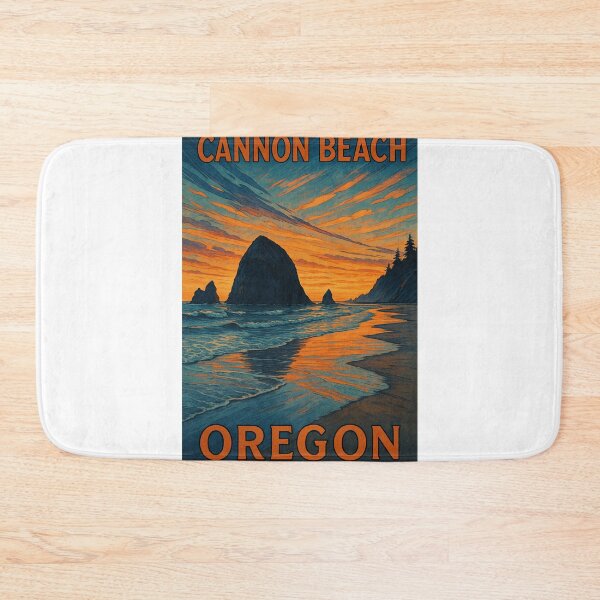 Item preview, Cannon Beach Oregon Sunset with Haystack Rock and Surf designed and sold by Aryabek.
