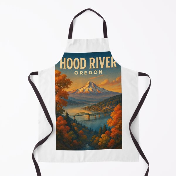 Item preview, Hood River Oregon Bridge and Mount Hood in Autumn designed and sold by Aryabek.