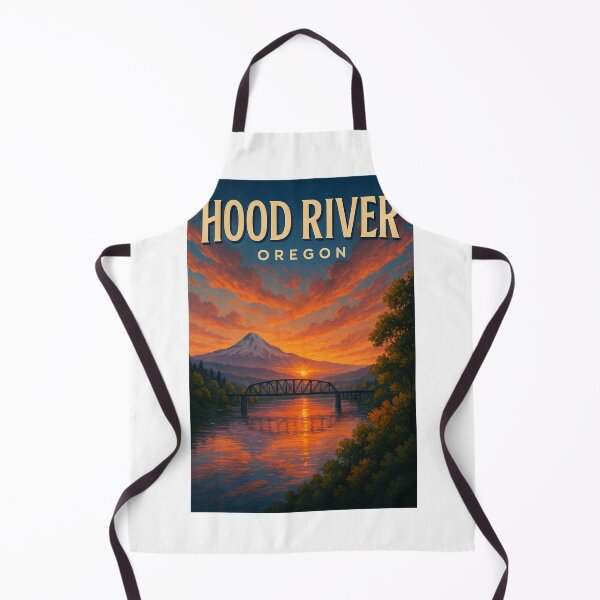 Item preview, Hood River Oregon Sunset with Mount Hood and Columbia River Bridge designed and sold by Aryabek.