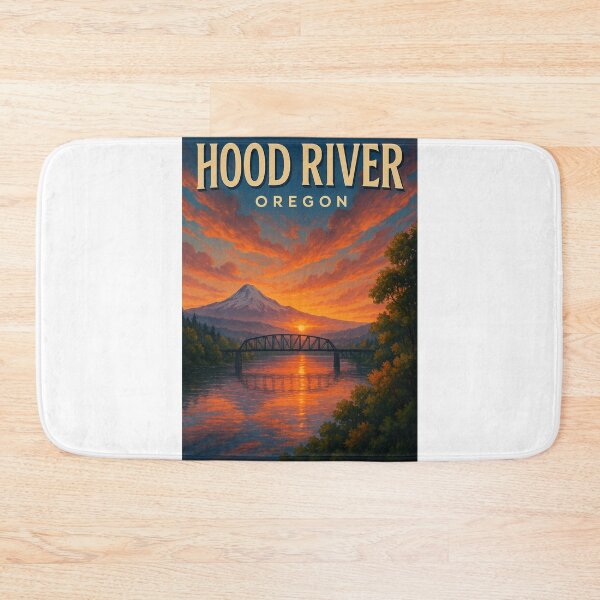 Item preview, Hood River Oregon Sunset with Mount Hood and Columbia River Bridge designed and sold by Aryabek.
