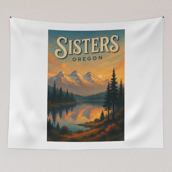 Item preview, Sisters Oregon Sunset with the Three Sisters Mountains and Forest Lake designed and sold by Aryabek.