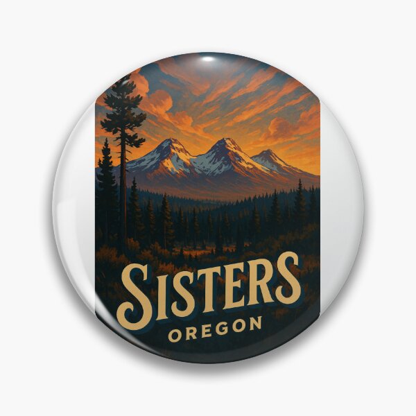 Item preview, Sisters Oregon Sunset with Cascade Peaks and Pine Forest designed and sold by Aryabek.
