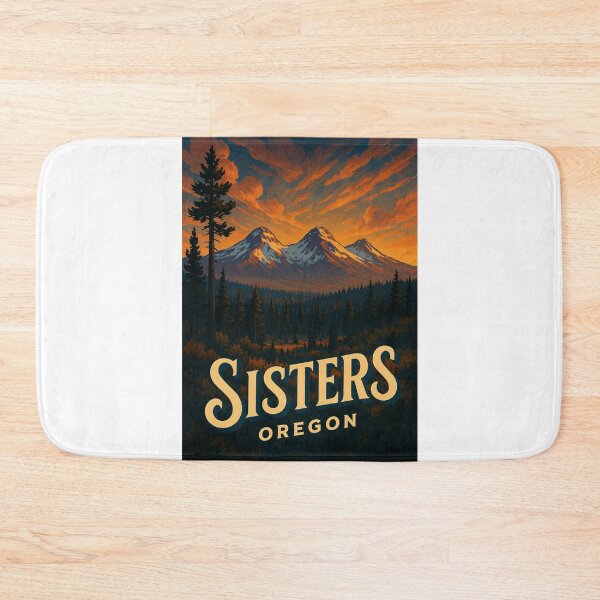 Item preview, Sisters Oregon Sunset with Cascade Peaks and Pine Forest designed and sold by Aryabek.
