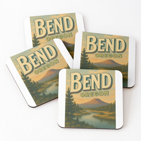 Item preview, Bend Oregon River Scene with Sunset and Lone Mountain Peak designed and sold by Aryabek.