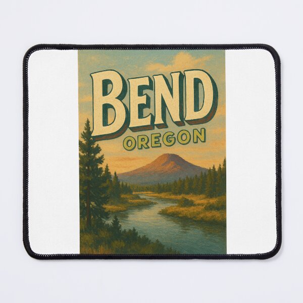 Item preview, Bend Oregon River Scene with Sunset and Lone Mountain Peak designed and sold by Aryabek.