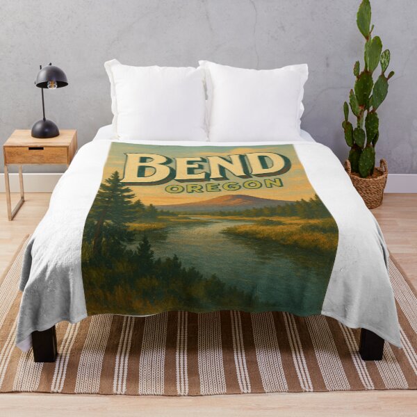 Item preview, Bend Oregon River Scene with Sunset and Lone Mountain Peak designed and sold by Aryabek.