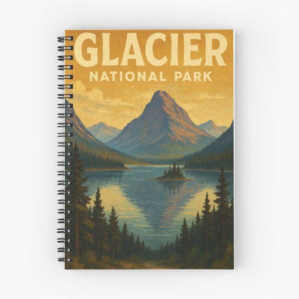 Item preview, Glacier National Park Montana Mountain and Lake View at Sunset designed and sold by Aryabek.