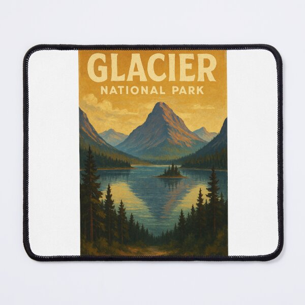 Item preview, Glacier National Park Montana Mountain and Lake View at Sunset designed and sold by Aryabek.