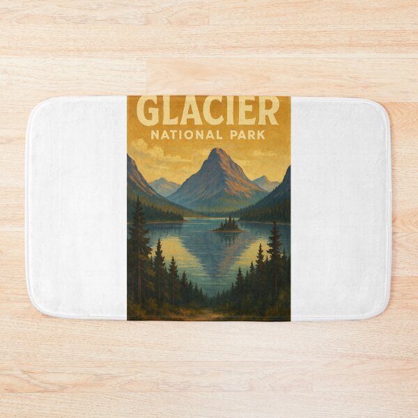Item preview, Glacier National Park Montana Mountain and Lake View at Sunset designed and sold by Aryabek.