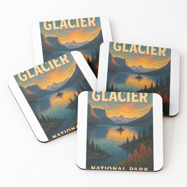 Item preview, Glacier National Park Montana Sunset over St Mary Lake and Mountains designed and sold by Aryabek.