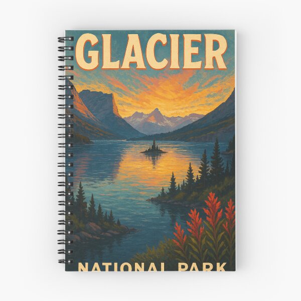 Item preview, Glacier National Park Montana Sunset over St Mary Lake and Mountains designed and sold by Aryabek.
