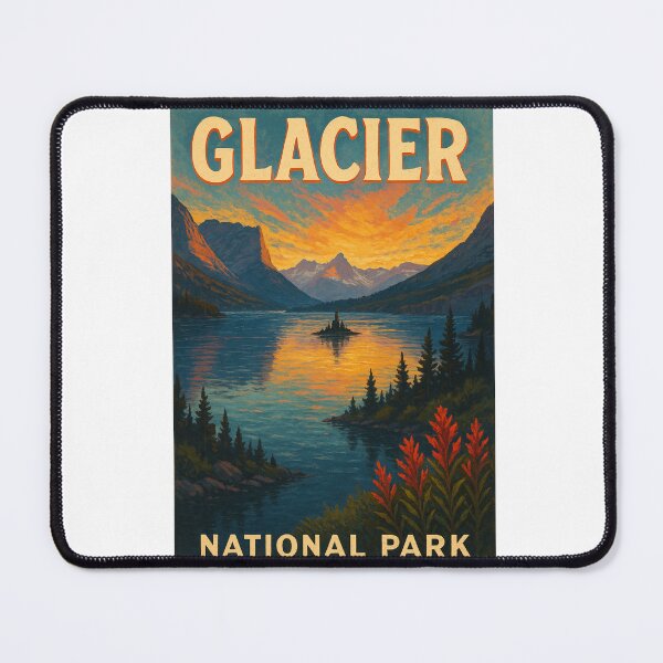 Item preview, Glacier National Park Montana Sunset over St Mary Lake and Mountains designed and sold by Aryabek.