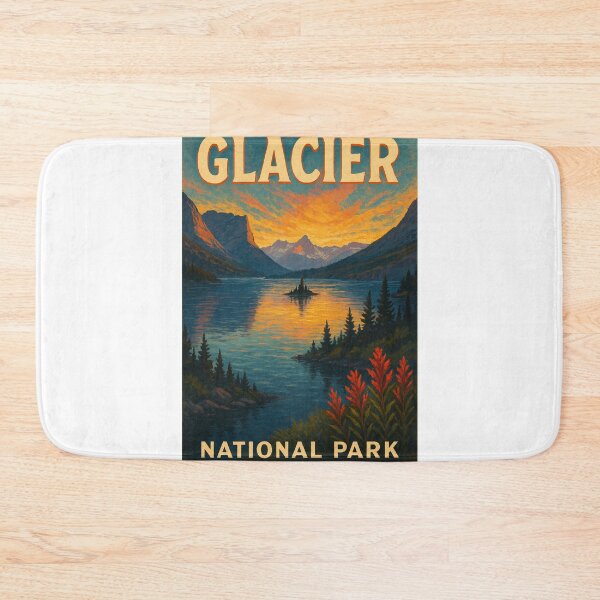Item preview, Glacier National Park Montana Sunset over St Mary Lake and Mountains designed and sold by Aryabek.