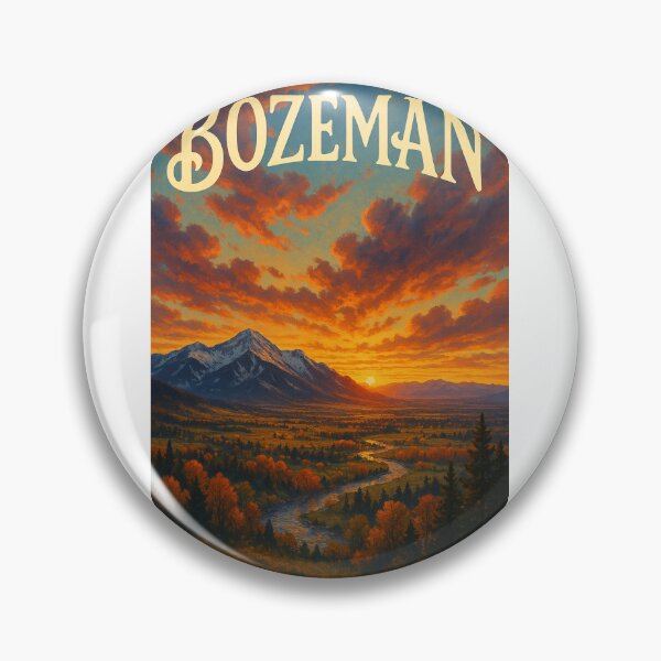 Item preview, Bozeman Montana Sunset Valley with Gallatin Range and River designed and sold by Aryabek.