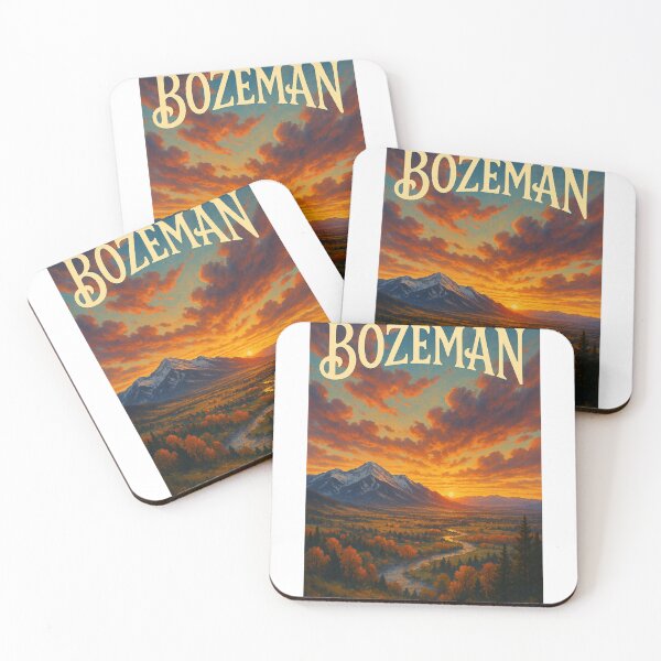 Item preview, Bozeman Montana Sunset Valley with Gallatin Range and River designed and sold by Aryabek.
