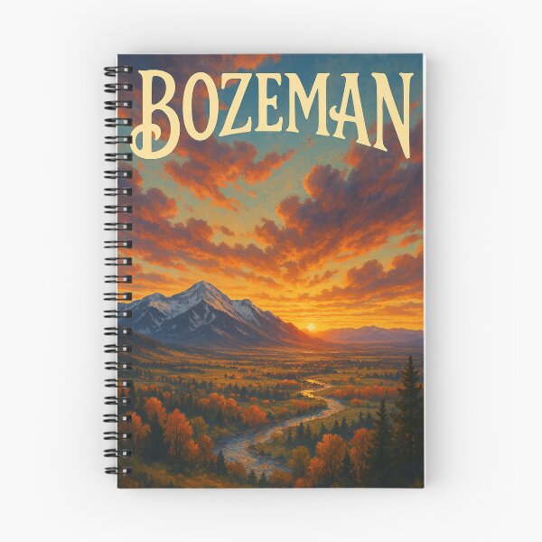 Item preview, Bozeman Montana Sunset Valley with Gallatin Range and River designed and sold by Aryabek.