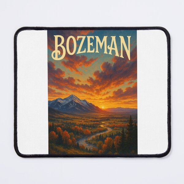 Item preview, Bozeman Montana Sunset Valley with Gallatin Range and River designed and sold by Aryabek.