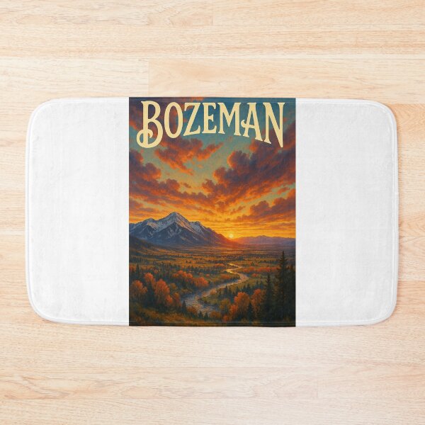 Item preview, Bozeman Montana Sunset Valley with Gallatin Range and River designed and sold by Aryabek.