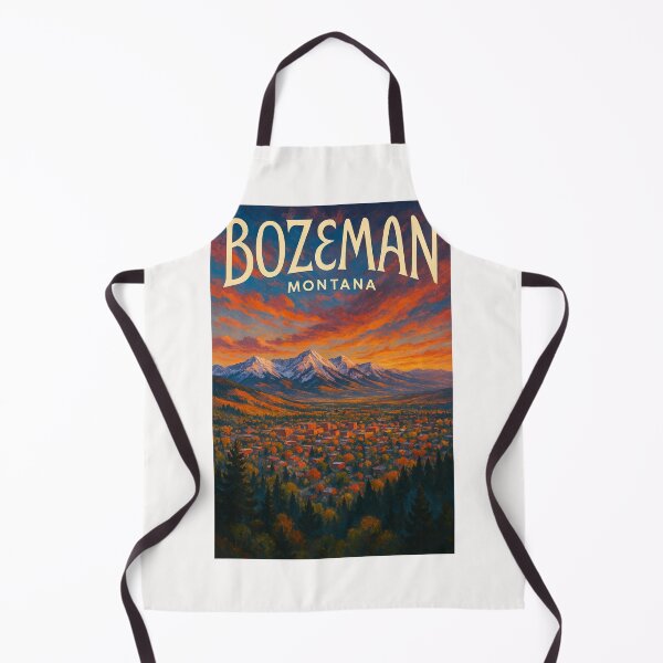 Item preview, Bozeman Montana Cityscape with Bridger Mountains at Sunset designed and sold by Places On Earth.