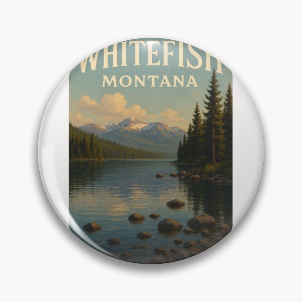 Item preview, Whitefish Montana Lakefront View with Rocky Mountains and Forest designed and sold by Places On Earth.