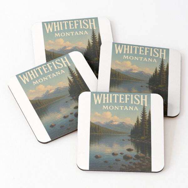 Item preview, Whitefish Montana Lakefront View with Rocky Mountains and Forest designed and sold by Places On Earth.