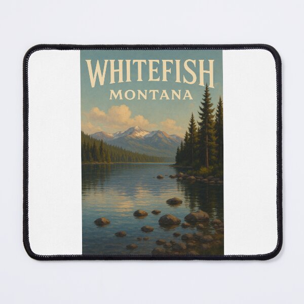 Item preview, Whitefish Montana Lakefront View with Rocky Mountains and Forest designed and sold by Places On Earth.