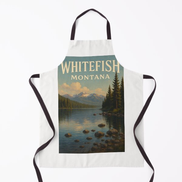 Item preview, Whitefish Montana Lakefront View with Rocky Mountains and Forest designed and sold by Places On Earth.